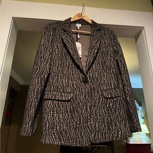 Armani Collezioni Jacket Animal-Print Blazer Brown/Tan NWT Womens 14 16